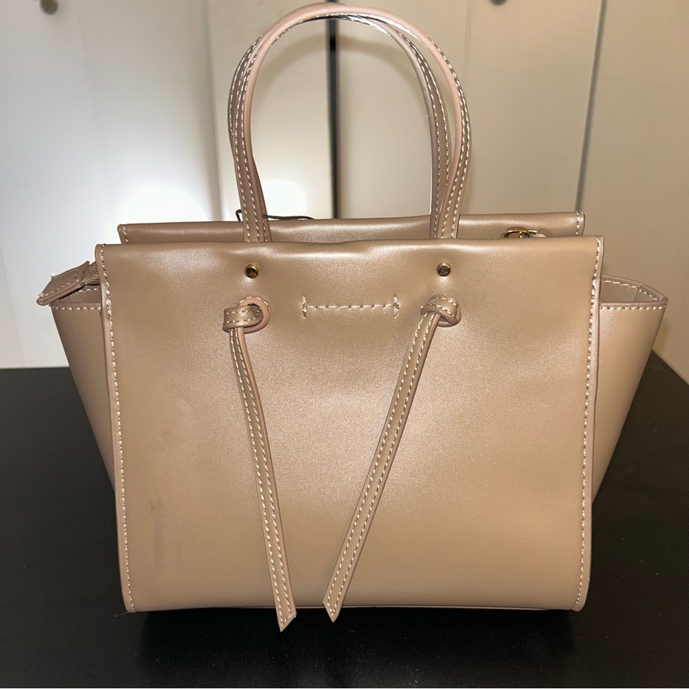 ZARA Midi City Handbag Beige NEW - Picture 4 of 9